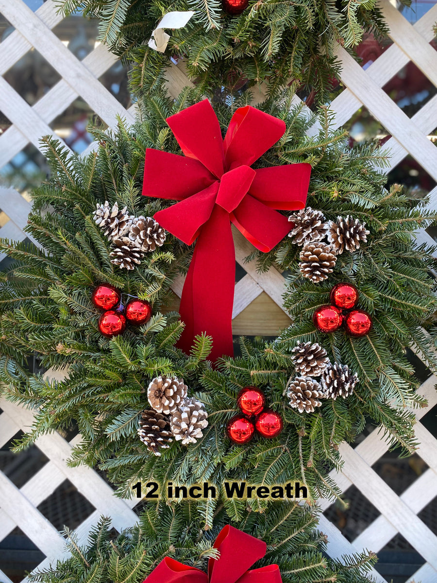 FRASER FIR WREATH DECORATED 8 INCH TO 48 INCH