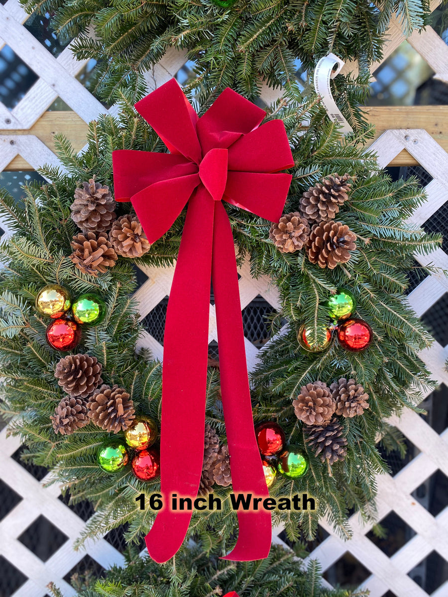 FRASER FIR WREATH DECORATED 8 INCH TO 48 INCH