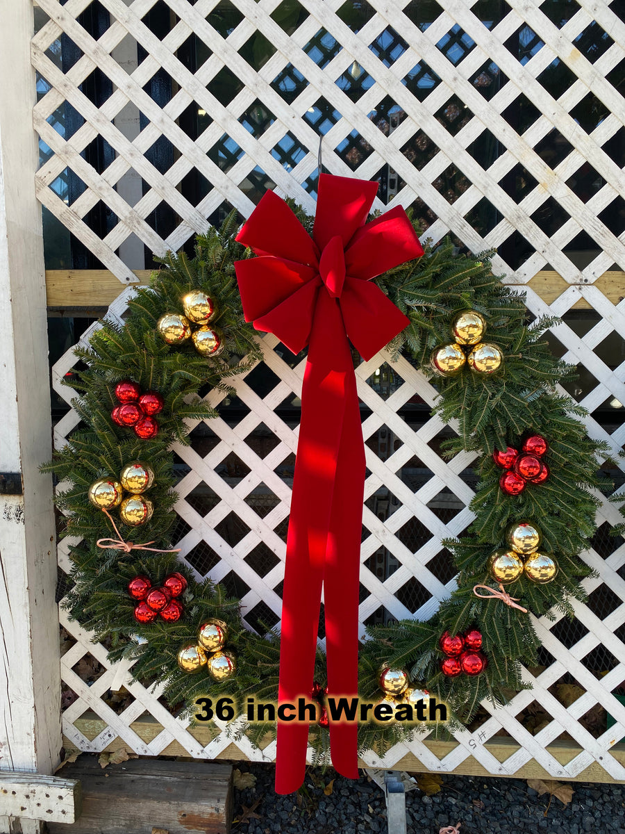 FRASER FIR WREATH DECORATED 8 INCH TO 48 INCH