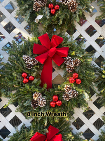 FRASER FIR WREATH DECORATED 8 INCH TO 48 INCH