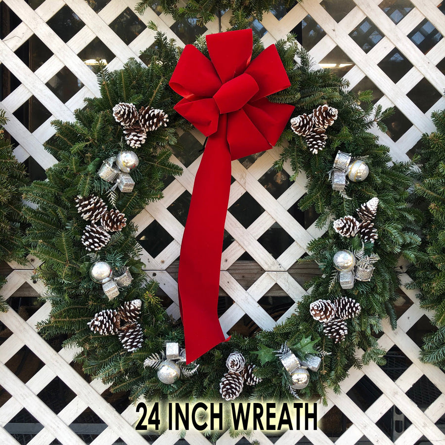 FRASER FIR WREATH DECORATED 8 INCH TO 48 INCH